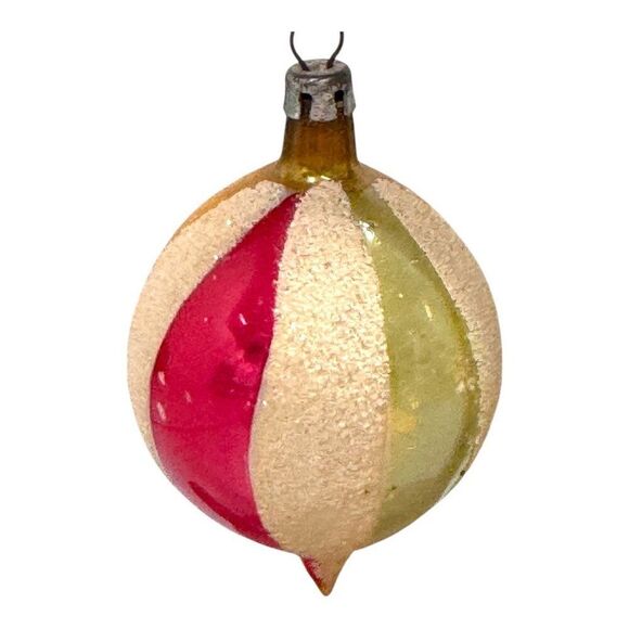 Vintage Shiny Brite Indent Poland Teardrop Lantern Glass Christmas Ornament Set - Picture 10 of 12